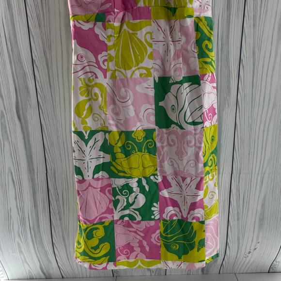 LILLY PULITZER White Multicolor Summer Patchwork Halter Dress Size 2 Sirens - Picture 2 of 10